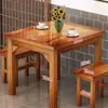 Mesa y silla de restaurante combinación madera maciza mesa y silla de comida rápida puesto de snacks barbacoa puesto de fideos mesa y silla puesto de comida restaurante de desayunos mesa carbonizada