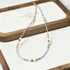Collar de cristal de circón nuevo para primavera y verano cadena para la clavícula de perla de agua dulce natural real collar apilado simple de lujo ligero venta al por mayor