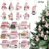 Plano 2D Conjunto de Decoração de Natal Rosa de 18 Peças Boneco de Neve Festival Enfeites de Árvore Quarto Varanda Família Amigos Casa