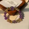 Pulsera de Amatista Natural, Versátil y de Alta Gama, Pulsera de Amatista Cristal Torre Amarilla, Femenina y de Moda, Para Regalar