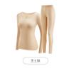 22199 nueva ropa interior térmica cálida para otoño e invierno para mujer, ultradelgada, de manga larga, sin costuras, de cuello redondo, para usar debajo, traje de pantalones otoñales