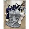 Camisola de Estilo Puro Deseo con Cuello en U para Mujer, Top de Verano con Almohadillas en el Pecho, Camiseta sin Mangas Versátil de Corte Ajustado, Estilo Chica Dulce y Picante, Diseño Deportivo en la Espalda