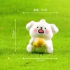 Perro blanco pequeño lindo micro-paisaje creativo caricatura cachorro decoración del hogar accesorio mini coche adorno de escritorio