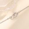 Pulsera Corazón Doble para Mujer Simple Regalo de Cumpleaños Mejor Amiga Decoraciones Explosivas para Discapacitados Pulsera Barata Hueca con Hebilla de Amor