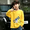 Camisetas de algodón puro estilo coreano para niños, nuevas camisetas elegantes y modernas de manga larga con estampado de dibujos animados para primavera y otoño para niños