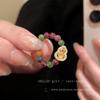 Anel de Dedo com Contas de Cabacinha Feminino Comida Luxo Leve Senso de Alto Padrão Anel de Dedo Novo Design Chinês de Nicho Anel de Dedo Versátil Moda para o Dia a Dia