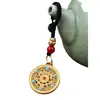 Chaveiro Pingente de Alta Qualidade Método Antigo Ouro Doze Signos do Zodíaco Cinco Bênçãos Perfeito Redondo Pingente Deus da Riqueza Bolsa de Paz Ornamento Colar Mulheres