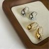 Pendientes minimalistas de alta gama con baño de cobre 18K en forma de lágrima lisos, joyería para orejas, estilo versátil, ganchos para orejas, estilo frío, diseño de nicho, mujer