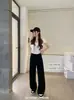 Pantalones Casuales Elásticos con Cordón para Primavera/Verano 2026 Adelgazantes Sin Costuras Levanta Glúteos Serie Lu Pantalones de Pierna Ancha Acampanados M16