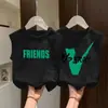 100% AlgodãoColete de Verão Sem Mangas para Crianças Maiores Meninos Meninas Nova Camiseta Básica de Algodão Puro Estilo Street Coreano