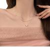 Collar de perlas apiladas de doble capa para mujer, elegante collar de nicho con diseño de alto nivel, cadena de clavícula, nuevas explosiones 2023