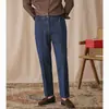 Jeans Retrô Americano para Homens, Calça Casual Versátil de Qualidade com Barra Reta da Moda, Calça Cropped de Cintura Elástica Estilo Britânico para Negócios