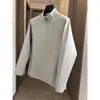 Camisa de Base Alemã de Veludo com Gola Meia-Alta Pesada Americana para Homens e Mulheres no Inverno Marca Tendência Camisa de Base Solta e de Alta Qualidade com Meio Zíper