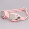 Óculos de Natação Adulto à Prova d'Água e Anti-Embaçante com Lentes Galvanizadas de Silicone, Óculos de Natação Montados na Cabeça sem Apertar, Miopia Transfronteiriça Atacado