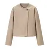 Ropa de Mujer Transfronteriza Otoño e Invierno 2026 Moda Europea y Americana Versátil Simple Abrigo de Lana con un Botón y Cuello Redondo para Mujer C93090