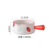 Taza de Leche para Desayuno, Bol para Ensalada con Asa, Cerámica, Color Lindo Bajo Esmalte, Fácil de Limpiar, Estilo Japonés, Bol para Condimentos de Repostería, Vajilla para Desayuno