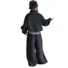 Conjunto de Sudadera para Niñas Otoño e Invierno 2026 Nuevo Casual Estilo Coreano para Niñas Mayores, Sudadera con Cuello Alto y Pantalones de Pierna Ancha Modernos