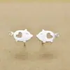Pendientes de personalidad simples de una semana orejas de conejo gato KT pollito joyería del zodiaco moda Mini aretes pequeños venta al por mayor