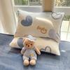 Juego de Cama de Cuatro Piezas de Terciopelo de Leche de Dibujos Animados para Invierno, Espesado, de Terciopelo Coral, Sábanas, Funda Nórdica, Juego de Cama de Tres Piezas de Nantong, Funda Nórdica con Forro Polar