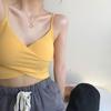 Verão Outdoor Wear Trendy 2020 Novo Estilo Coreano Internet Popular Bonito Costas Sexy Bottoming Colete Curto Cruz Pequeno Sling Top para Mulheres