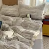 Juego de Colcha de Gasa con Volantes de Encaje Estilo Princesa de Verano Cuatro Piezas, Colcha de Aire Acondicionado, Colcha Refrescante de Verano, Fresco Juego de Tres Piezas, Colcha Lavable a Máquina