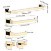Rack de Armazenamento de Banheiro Popular Transfronteiriço em Aço Inoxidável Conjunto de Cinco Peças Suporte para Toalhas e Papel Higiênico Gancho Conjunto de Racks de Armazenamento Quadrados