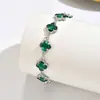 Pulsera de Trébol de Cuatro Hojas Nueva Transfronteriza, Lujo Ligero y Sensación de Alta Gama, Accesorios de Circonita Cúbica de Cristal, Joyería para Mujer, Venta al por Mayor de Nicho