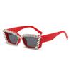 Gafas de sol con incrustaciones de diamantes transfronterizas para mujer 2023 nuevas rectangulares de protección solar para hombre gafas de sol con protección UV