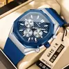 Reloj Multifuncional Poedagar para Hombre Moda Impermeable Luminoso Cronógrafo Reloj de Cuarzo Transmisión en Vivo Exportación Reloj Popular