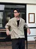 Camisa Retro Azul Oscuro para Hombre de Otoño Estilo Old Money Ropa de Trabajo Manga Larga Hombro Normal Holgada Casual Cuello Solapa Prendas de Abrigo