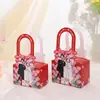 Caja de Dulces para Boda 2026 Nuevo Modelo Xiaohongshu Más Vendido Ilustración Pintada a Mano Caja de Regalo de Dulces para Boda Caja de Dulces para Recuerdos de Boda