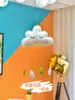 Decorações para Quarto Infantil Nuvem com Rosto Sorridente Decoração Suspensa Feltro Não Tecido Lua Jardim de Infância Vitrine de Shopping Center Decoração Suspensa Aérea