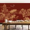 Fondo de pantalla de lujo ligero estilo chino moderno ático grulla voladora salón de té sala de ventas tela de pared estudio mural de alta gama