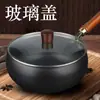 Nuevo Estilo Olla Gruesa Nitrurada para Barriga Olla de Hierro Doméstica Mini Wok Profundizado Sartén sin Recubrimiento Sartén Antiadherente Hecho a Mano