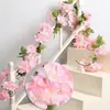 Telón de Fondo de Árbol de Flor de Cerezo Artificial Pared Decoración de Boda Interior Sala de Estar Tubería de Techo Enredadera de Plástico Flor Falsa Enredadera