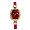 Reloj Goldie Fashion Trend con Correa de Cuero Rojo Ankora Reloj de Cuarzo Rojo de Gama Alta Nicho Reloj Simple Retro para Mujer