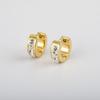 Venta caliente transfronteriza Pendientes de acero inoxidable europeos y americanos Pendientes moda popular personalidad Pendientes de clip para el lóbulo de la oreja de acero de titanio con incrustaciones de diamante para mujer