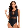 Europa y Estados Unidos nuevo traje de baño de una pieza para mujer costuras malla color sólido bikini sexy ajustado Huludao traje de baño al por mayor
