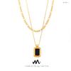 Europa y Estados Unidos 2024 nuevo viento ins geométrico cuadrado marca colgante acrílico doble apilado collar de acero de titanio no se desvanece