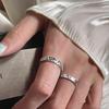 S925 Sterling Silver Shattering Ice Ice Casal Anel Personalidade Simples Anel Masculino e Feminino Advanced Sense Presente do Dia dos Namorados