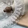 Encaje de Volante Plisado de Malla con Forma de Corazón de Doble Capa de 7 cm de Ancho Tela para Cortina Ropa Dobladillo de Falda Decoración DIY