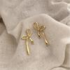 Fan Zhiqiao Aretes de Lazo de Plata de Ley 925 Estilo K Coreano Simple Elegante Versátil Aretes Estilo Ins