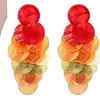 Pendientes de Flor de Malla Plateada con Borla Moda Dulce Fresco de Botón Versátiles Elegantes de Alta Gama Pendientes Venta al por Mayor