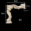 Tallado en Madera Dongyang Estilo Europeo Madera Maciza Flor de Esquina Decoración Pieza de Flor Tallada en Madera Maciza Pegatina para Puerta de Gabinete Línea de Interfaz de Pared de Fondo Flor