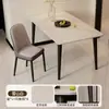 Mesa de jantar de rocha para uso doméstico para espaços pequenos, mesa e cadeiras de jantar minimalistas modernas, mesa retangular para sala de jantar