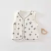 Ropa para bebés recién nacidos, algodón puro Clase A, sin costuras, nuevo chaleco de algodón de 40 g, ropa exterior para bebé, ropa de otoño e invierno para niños