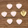 1 5 colores 8x9mm acero inoxidable esmalte dorado gota de aceite amuleto borde de diente amor pequeño colgante accesorios para joyería diy