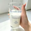 Taza de café de cristal de 350 ml con letras creativas para el hogar, gruesa, para oficina, regalo