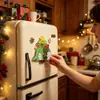 Novas decorações de Natal transfronteiriças ímãs de geladeira de desenho animado Papai Noel Árvore de Natal ímãs de geladeira magnéticos de acrílico