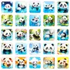 Pegatinas de Panda de Nuevo Estilo Transfronterizas de 56 Piezas para Jugar con Agua Materiales Decorativos de Panda de Dibujos Animados Lindos y Creativos Pegatinas Impermeables